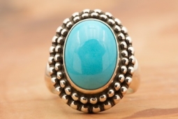 Genuine Sleeping Beauty Turquoise Sterling Silver Ring
